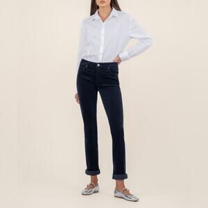 Kut from the Kloth Catherine Boyfriend Corduroy Pants Navy Blue NWT Size 8P